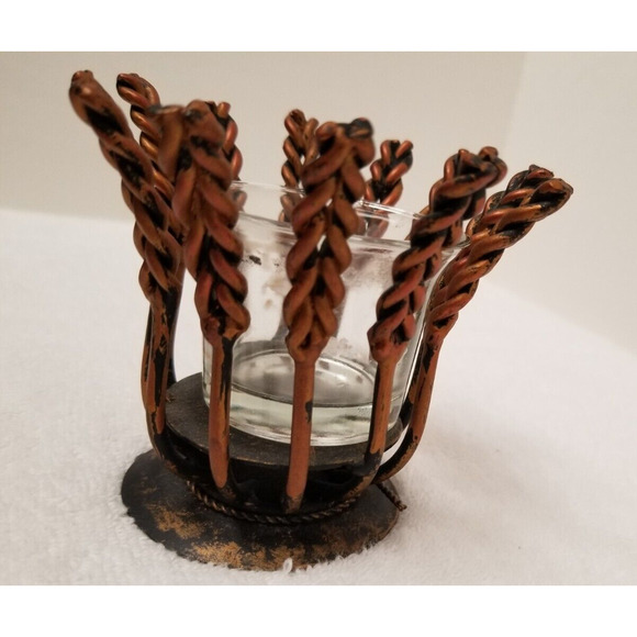 Copper look twisted small candle holder Item#253 - Picture 3 of 13